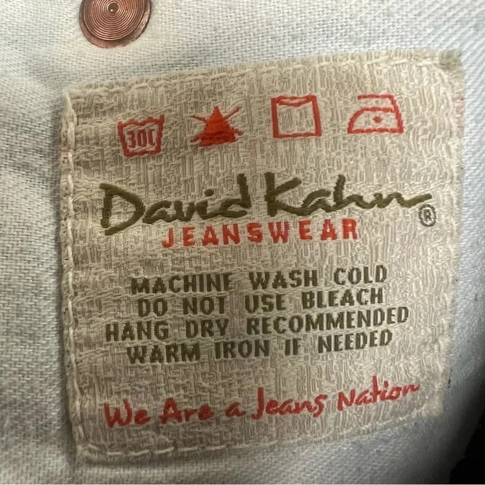 DAVID KAHN "Lauren" straight leg mid wash denim jeans size 12 short - Picture 14 of 15